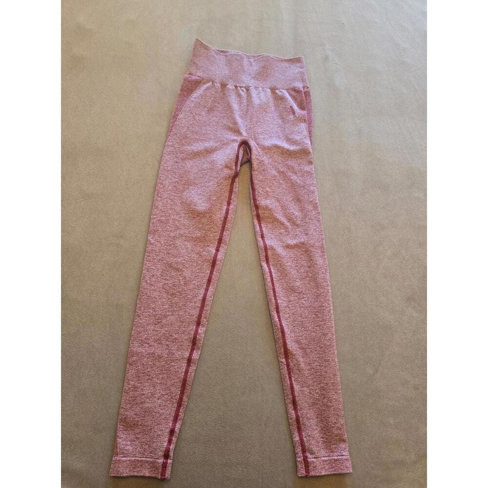 GymShark Flex High Waisted Burgundy Pink Marl Leggings (S)